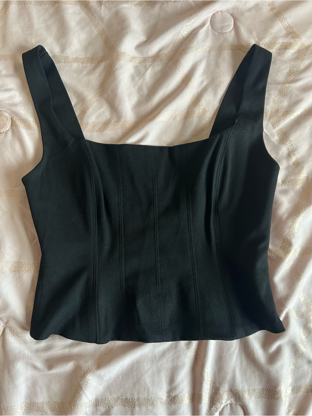 Dynamite Black Square-Neck Corset Cami